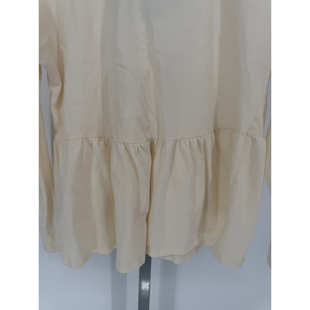 Saturday Sunday Anthropologie Cream Peasant Babydoll Long Sleeve‎ Tunic Top M - Picture 4 of 4